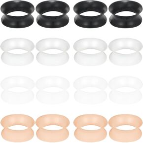 Ears Gauges Tunnels Plugs for Women Silicone Ear Gauge Stretching Kit 10G to 1" (2.5MM- 25MM) Expander Stretcher Plug Earrings for Piercing Jewelry for Women Black White Clear Flesh in Kuwait