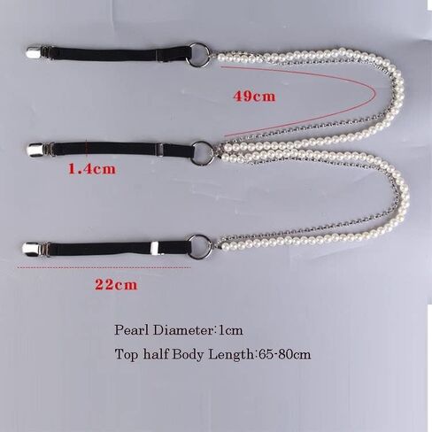 Pearl Belt Clothes Suspender Bow Tie Connection Accessories Gift in Saudi Arabia