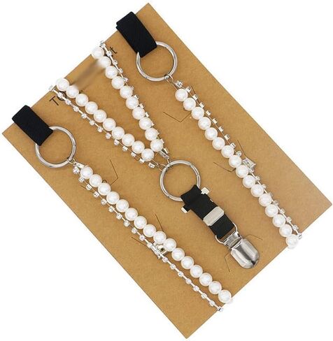Pearl Belt Clothes Suspender Bow Tie Connection Accessories Gift in Saudi Arabia
