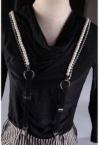Pearl Belt Clothes Suspender Bow Tie Connection Accessories Gift in Saudi Arabia