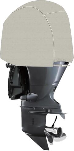 غطاء محرك خارجي متوافق مع 2015-2022 Yamaha F200 F175 F150 (B-Series) غطاء محرك قارب خارجي ثقيل مقاوم للماء 600D أكسفورد (رمادي) in Kuwait