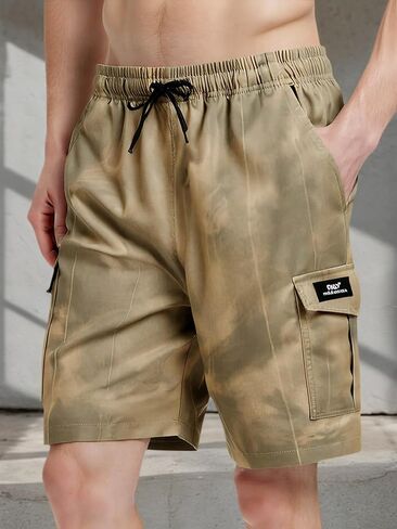 Men's Cargo Shorts Quick Dry Drawstring Waist with Pockets Outdoor Hiking in Saudi Arabia