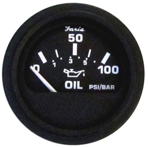 12845 - بديل ما بعد البيع Faria Euro Black 2 بوصة مقياس ضغط الزيت 100 PSI متوافق مع أدوات Faria Beede in Kuwait