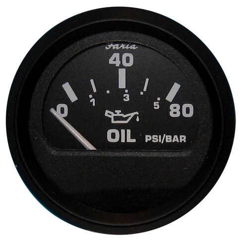 12803 - Aftermarket Replacement Faria Euro Black 2 Inch Oil Pressure Gauge 80 PSI Compatible with Faria Beede Instruments in Saudi Arabia