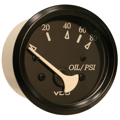 350-11800 - Aftermarket Replacement Cockpit Marine Oil Pressure Gauge - 80 PSI - Black Dial Bezel Compatible with VDO in Saudi Arabia