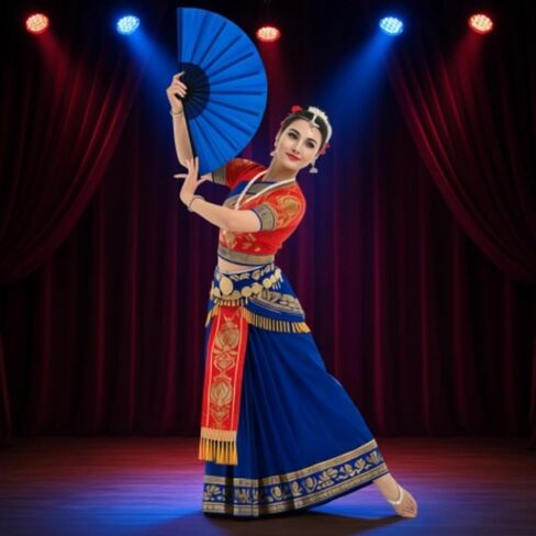 Varku 10 Pcs 13 in / 33 cm Clacking Fans For Line Dancing, Bulk Hand Fans with Fan Bags, Assorted Colors Chinese Folding Fans, Sturdy PP Ribs, for Performance, Dancing, Decoration in Saudi Arabia