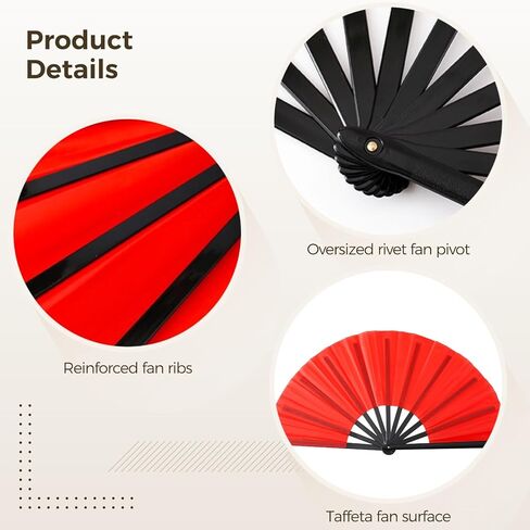 Varku 10 Pcs 13 in / 33 cm Clacking Fans For Line Dancing, Bulk Hand Fans with Fan Bags, Assorted Colors Chinese Folding Fans, Sturdy PP Ribs, for Performance, Dancing, Decoration in Saudi Arabia