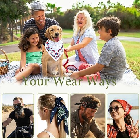 100% Cotton Bandanas for Men and Women，Paisley and Designer Bandana ，22 x 22 Inch 2 Pack in Saudi Arabia