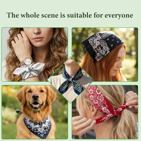 100% Cotton Bandanas for Men and Women，Paisley and Designer Bandana ，22 x 22 Inch 2 Pack in Saudi Arabia