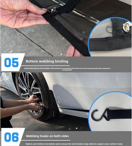 Car Tailgate Screen, Camping Mesh Net with Dual Zipper and Magnetic Seal for SUV Tailgate Ventilation and Outdoor Sleeping in Saudi Arabia