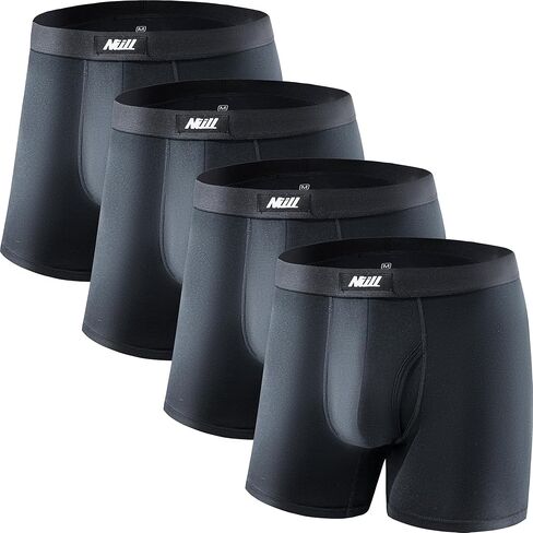 Men‘s Ultra Soft Trunks with Fly, Modal Microfiber Underwear, Moisture Wicking Underpants Short Leg, 4 Pack in Saudi Arabia