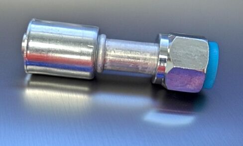 Granatelli A/C Fitting, Crimp-On, Female O-Ring, #10 Nut, #8 Hose, Brass, Zinc Plated Straight in Saudi Arabia