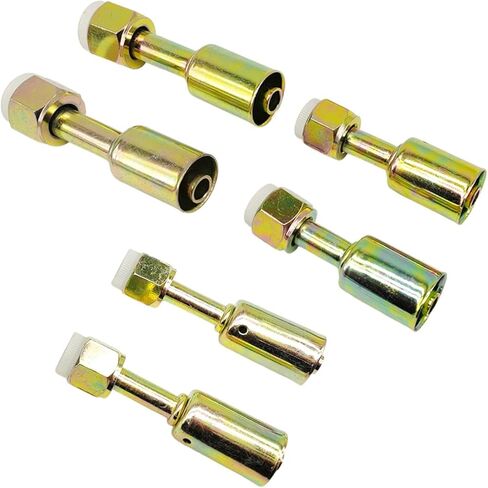 6Pcs Air Conditioning #6#8#10 AC Fitting Set for Standard Hose, Female Oring Beadlock Straight (180 Degree) in Saudi Arabia