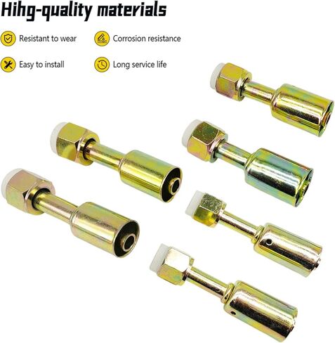 6Pcs Air Conditioning #6#8#10 AC Fitting Set for Standard Hose, Female Oring Beadlock Straight (180 Degree) in Saudi Arabia