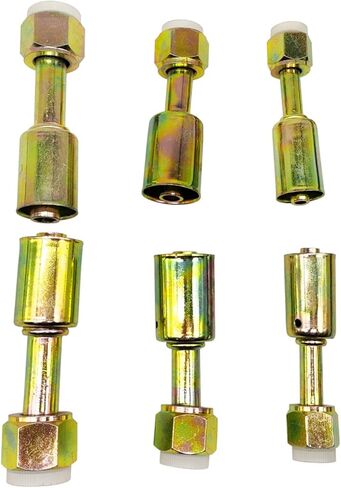 6Pcs Air Conditioning #6#8#10 AC Fitting Set for Standard Hose, Female Oring Beadlock Straight (180 Degree) in Saudi Arabia