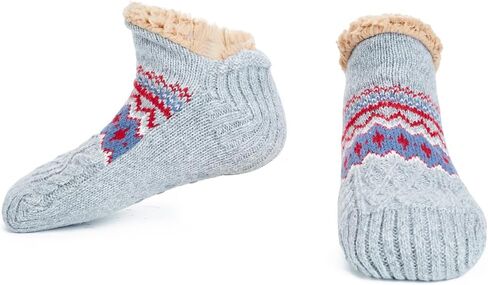 جوارب LEMZONE Fuzzy Slipper للرجال، جوارب كابينة مبطنة بالصوف غير قابلة للانزلاق مع مقابض عيد الميلاد هدايا مريحة in Kuwait
