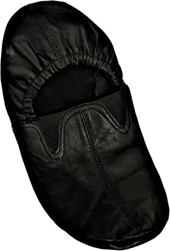 Unisex Leather Slip-On Socks, Ankle Low Cut, Bottom Fleece Lined, Black With Elastic Support in Saudi Arabia