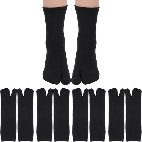 4 Pairs Flip Flop Socks, Tabi Socks Tabi Split Toe Socks for Men Women Low-Cut Stretch Comfort Crew Socks in Saudi Arabia