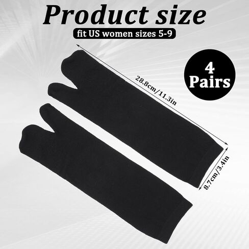 4 Pairs Flip Flop Socks, Tabi Socks Tabi Split Toe Socks for Men Women Low-Cut Stretch Comfort Crew Socks in Saudi Arabia