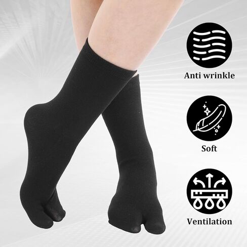 4 Pairs Flip Flop Socks, Tabi Socks Tabi Split Toe Socks for Men Women Low-Cut Stretch Comfort Crew Socks in Saudi Arabia
