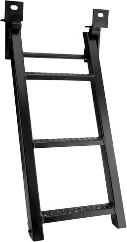 3-Rung Truck Retractable Steps for Pickup Trailer Bed Stepper Non-Slip Tread L-Shaped Bracket Black Flatbed Truck Hitch Ladder Universal in Saudi Arabia