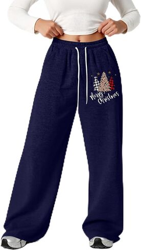 Girl's Baggy Sweatpants Christmas Xmas Graphic Lightweight Straight Leg Athletic Pants for Teen Girls 4-13 Years in Saudi Arabia