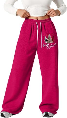 Girl's Baggy Sweatpants Christmas Xmas Graphic Lightweight Straight Leg Athletic Pants for Teen Girls 4-13 Years in Saudi Arabia