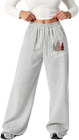 Girl's Baggy Sweatpants Christmas Xmas Graphic Lightweight Straight Leg Athletic Pants for Teen Girls 4-13 Years in Saudi Arabia