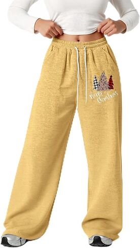 Girl's Baggy Sweatpants Christmas Xmas Graphic Lightweight Straight Leg Athletic Pants for Teen Girls 4-13 Years in Saudi Arabia