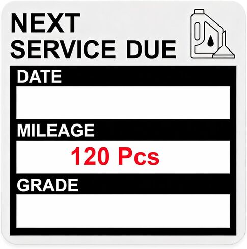 Static Cling Oil Change Stickers for Windshield, 120 Pcs 2x2 Inches No Glue No Residue Clear Next Service Due Reminder Labels for Car Window, Upgraded Transparent Removable Auto Maintenance Sticker in Saudi Arabia