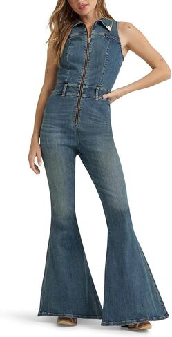 Wrangler womens X Lainey Wilson Sleeveless Denim Flare Catsuit in Saudi Arabia