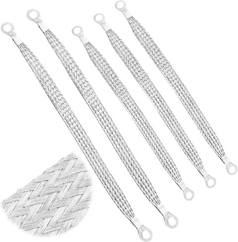 5 قطع من الأشرطة الأرضية العالمية للسيارات، سلك أرضي نحاسي مسطح مضفر مع أطراف حلقية، كابل تأريض محرك السيارة الاحترافي لمعظم السيارات in Kuwait