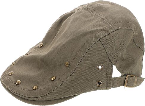 Toyvian Retro Newsboy Cap with Studs for Women, Lightweight Breathable Beret Hat, Olive Military Sunshade Casual Fashion Headwear in Saudi Arabia