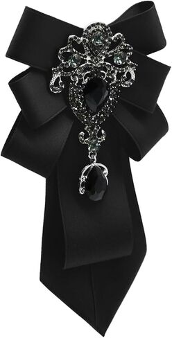 Bow Ties for Men, Rhinestone Womens Tie Vintage Adjustable Clip On Bowties Men for Shirt Suit Blouse Dinner Party in Saudi Arabia