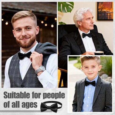 ربطات عنق سوداء للرجال، ربطة عنق مربوطة مسبقًا، ربطة عنق قابلة للتعديل للرجال in Kuwait