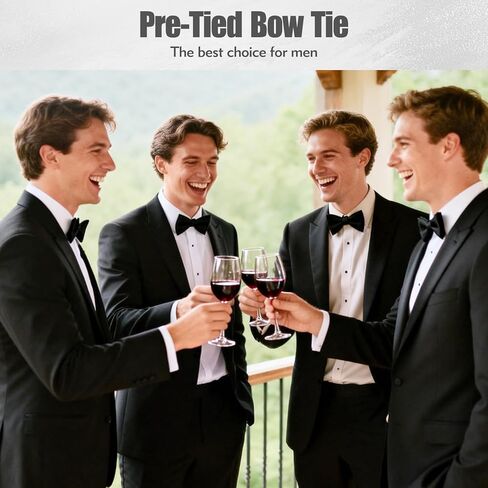 ربطات عنق سوداء للرجال، ربطة عنق مربوطة مسبقًا، ربطة عنق قابلة للتعديل للرجال in Kuwait