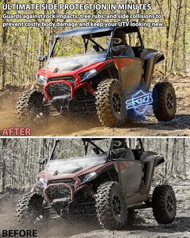 Nerf Bars Rock Sliders for Polaris RZR XP 1000 2024 2025 2026, Heavy Duty Steel Black Tree Kickers Side Steps Combined Side Bumper Guard for Polaris RZR 1000 XP 2024+ 2-Seat Accessories in Saudi Arabia