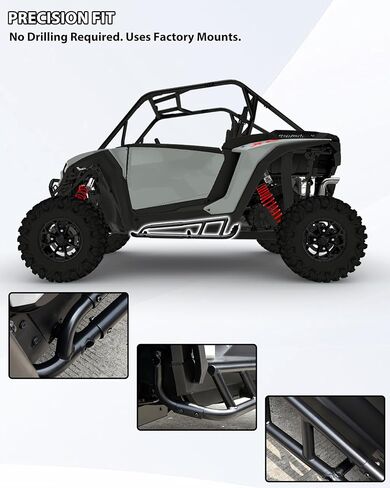 Nerf Bars Rock Sliders for Polaris RZR XP 1000 2024 2025 2026, Heavy Duty Steel Black Tree Kickers Side Steps Combined Side Bumper Guard for Polaris RZR 1000 XP 2024+ 2-Seat Accessories in Saudi Arabia