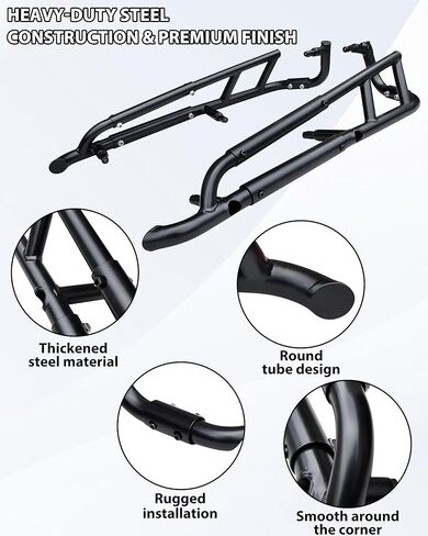Nerf Bars Rock Sliders for Polaris RZR XP 1000 2024 2025 2026, Heavy Duty Steel Black Tree Kickers Side Steps Combined Side Bumper Guard for Polaris RZR 1000 XP 2024+ 2-Seat Accessories in Saudi Arabia