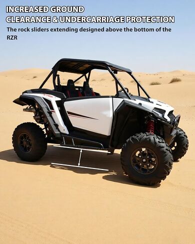 Nerf Bars Rock Sliders for Polaris RZR XP 1000 2024 2025 2026, Heavy Duty Steel Black Tree Kickers Side Steps Combined Side Bumper Guard for Polaris RZR 1000 XP 2024+ 2-Seat Accessories in Saudi Arabia