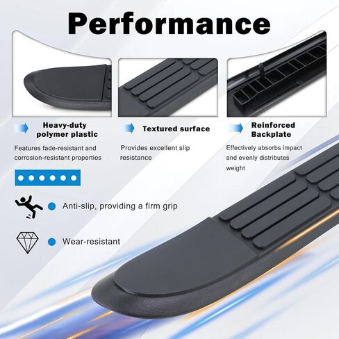 Nerf Bar Replacement Pads for 3" Round Nerf Step Bars, 20" X 3" Durable Non-Slip Running Boards Pads 4 Holes with 4 Pins in Saudi Arabia