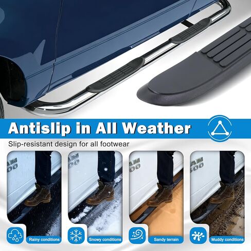 Nerf Bar Replacement Pads for 3" Round Nerf Step Bars, 20" X 3" Durable Non-Slip Running Boards Pads 4 Holes with 4 Pins in Saudi Arabia