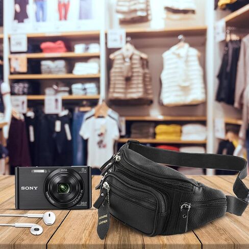 Fanny Pack Waist Bag Multifunction Genuine Leather Hip Bum Bag Travel Pouch for Men and Women- Multiple Pockets & Sturdy Zippers Ideal for Hiking Running And Cycling in Saudi Arabia