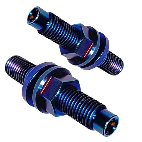 Titanium HEX M10x1.25 Stud Set, Lightweight Ti Hardware, Intake/Exhaust/Engine/Turbo Studs | Str8UpRevving Approved (Raw Silver, 45mm 2 Pack) in Saudi Arabia