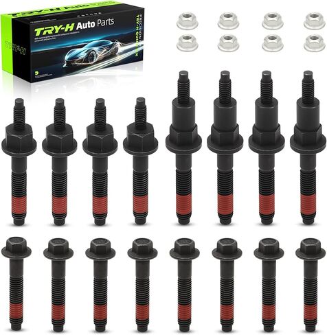 Upgrade 6505257AA Grade 10.9 Exhaust Manifold Stud Bolt Nut Kit for Dodge Dakota Durango Ram 1500 Jeep Grand Cherokee Commander Chrysler Aspen 4.7L V8 1999-2009 Replace 6504331 6504340 6505316AA in Kuwait