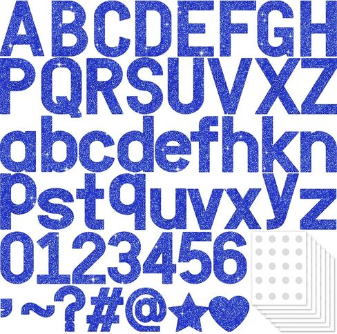 295 قطعة من لوحة الإعلانات اللامعة من Vuzvuv، ديكور للفصل الدراسي 4 بوصة مع نقاط لاصقة، مجسمات أبجدية لعرض المدرسة (أسود) in Kuwait