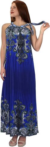 Peach Couture Womens Exotic Paisley Print Summer Halter Dress in Saudi Arabia