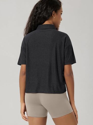 ODODOS Women's Performance Short Sleeve Polo Shirts - Ultra Soft odSTRATUM Tech Tee UPF 50+ Relaxed Crop Top in Kuwait