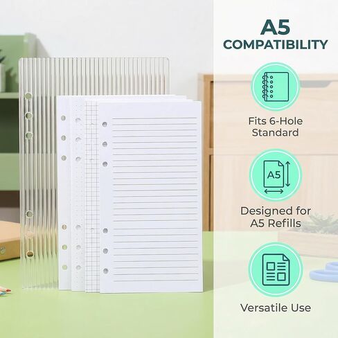 Garneck 2pcs Clear a5 Acrylic Binder Notebook Cover: 6-Ring Planner Shell Transparent Loose Leaf Binder Detachable Journal Protector for DIY Diary & Travel Inserts Home Office School Use in Saudi Arabia