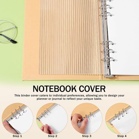 Garneck 2pcs Clear a5 Acrylic Binder Notebook Cover: 6-Ring Planner Shell Transparent Loose Leaf Binder Detachable Journal Protector for DIY Diary & Travel Inserts Home Office School Use in Saudi Arabia